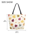 thumbnail image 5 of Open Top Canvas Tote Bag with Zipper Reusable Shopping Bag 13.5x15" Roomy Carryall Colorful Autumn Leaves Pattern, 5 of 9