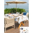 thumbnail image 4 of Outdoor Tablecloth with Umbrella Hole and Zipper, Blue Yellow Flowers Rectangle Table Cloth 52x70 Inch Waterproof Tablecloth, Spring Summer Garden Wildflowers Picnic Table Cover for Patio Camping, 4 of 7