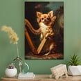 thumbnail image 2 of Chihuahua Cute Dog Harp Stretched Canvas Size 8x12 – Retro Chihuahua Dog Batter in Action With Harp for Themed Living Room, 2 of 5