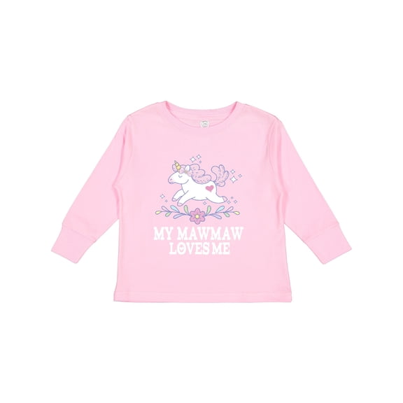 Inktastic Mawmaw Loves Me Girls Grandchild Unicorn Girls Long Sleeve Toddler T-Shirt