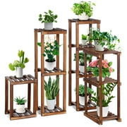 Tooca Indoor Flower Pot Wood Plant Stand, 4 Pieces Set