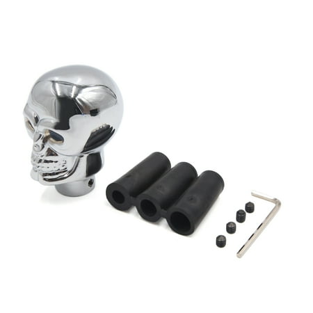 - Universal Metal Skull Design Auto Car Blue Light Gear Stick Lever Shift Knob
