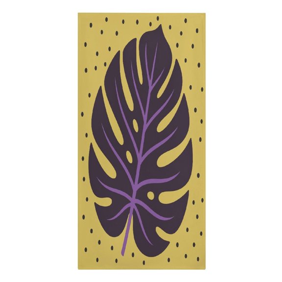 RKSupls Monstera Leaf Dot Yellow Microfiber Beach Towel Absorbent Compact Towels for Swimming Pool Beach Travel Things for Vacation Essentials Adult Gift,61.4Ć30.3Inch