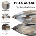 thumbnail image 5 of Throw Pillow Covers 24x24 Inch Set of 2, Modern Brown Beige Waterproof Outdoor Pillow Covers, Grey White Color Blocks Decorative Cushion Pillowcases for Couch, Sofa, Bed, Garden, Patio, 5 of 9