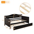 CUH Wood Twin Daybed Platform Bed with Trundle and Storage Drawers