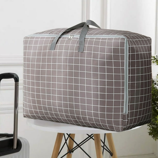 Bolsa de Almacenamiento Extragrande, Tela Oxford Impermeable, Cremalleras Resistentes, Asas Reforzadas, Organizador Compacto, Ropa de Cama, Edredones, Ropa, Uso Doméstico, Tamaño 70 X 50 X 30 Cm.