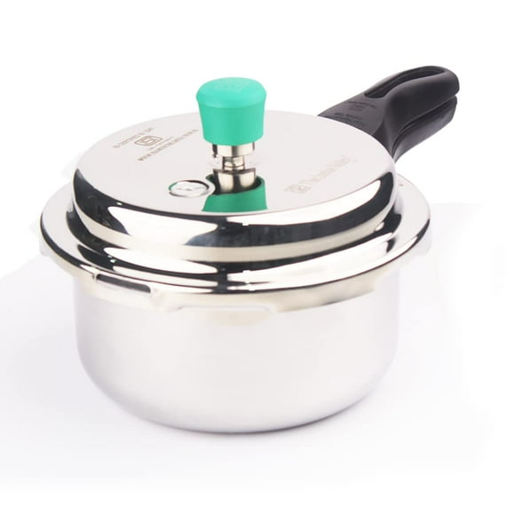 Triply Stainless Steel Pressure Cooker Outer Lid For 1-2 People | Very Small, 2 Liters, 1.5kg | Induction Friendly | Nonstick 3-layer Construction, 5 Years Warranty