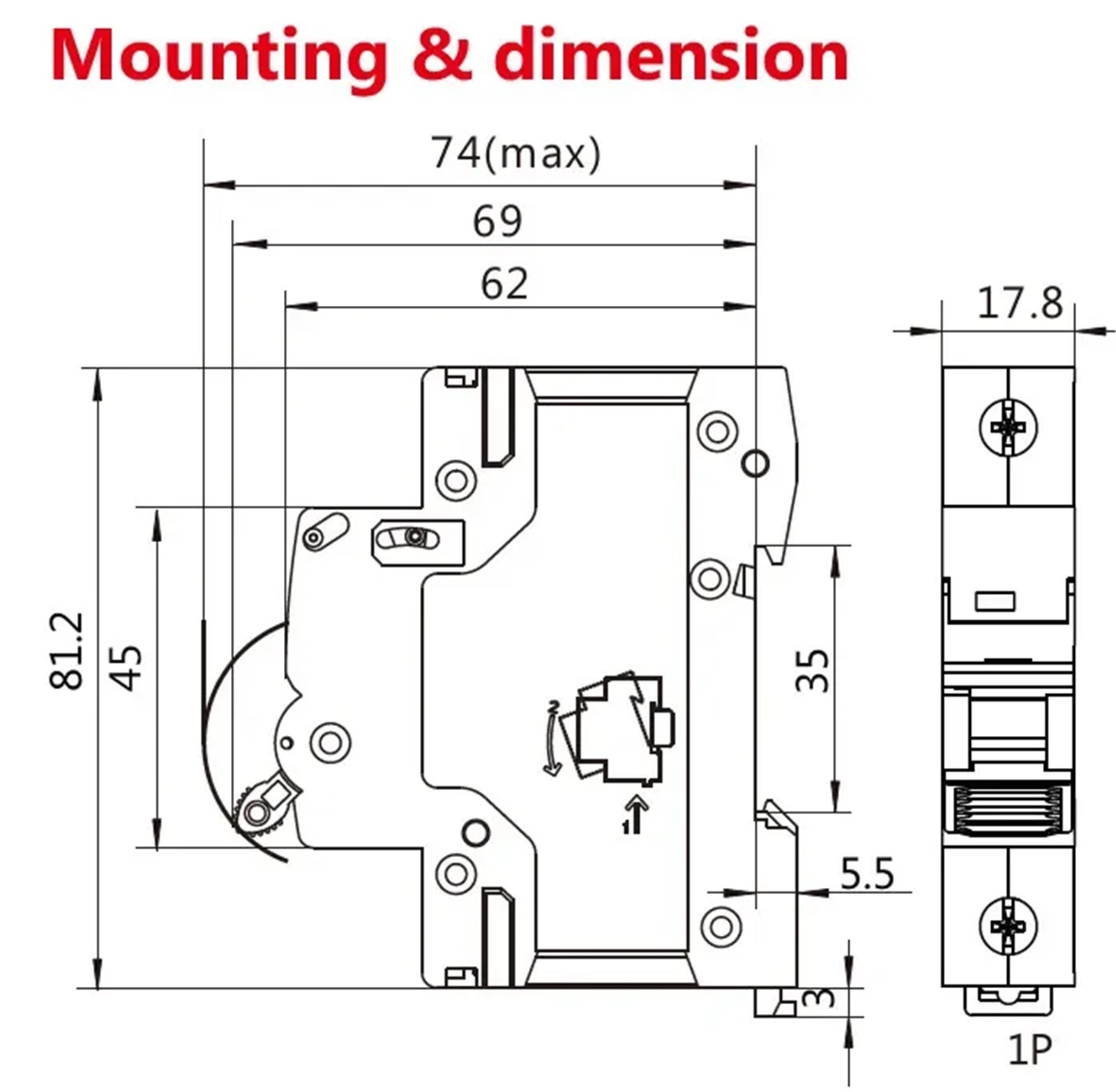circuit breaker GYM9 4P MCB 6KA Breaking Capacity MCB Din Rail Mini Circuit Breaker 6A-63A AC Type