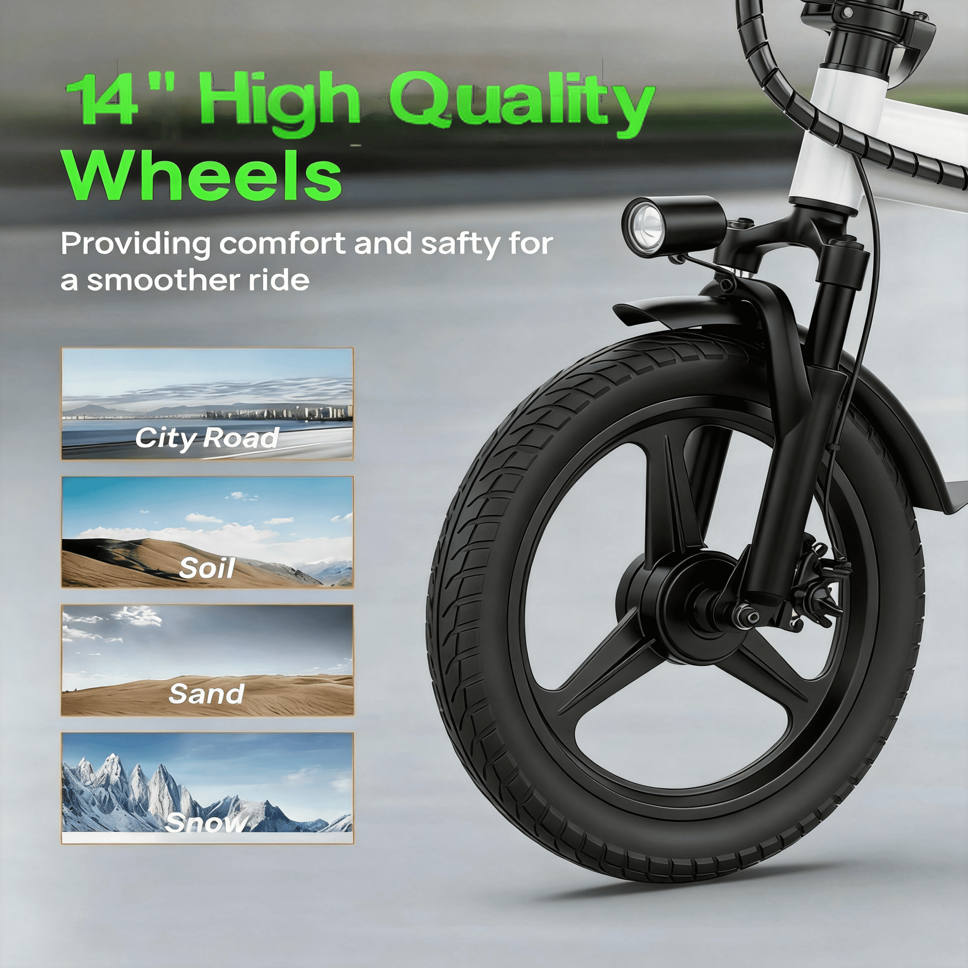 14” Folding Electric Bike, Peak 500W Motor 36V 12Ah Battery, Ebike 20 MPH, 20 Miles PAS Range, Shock Absorbers, UL 2849 Certified for Adult and Teen