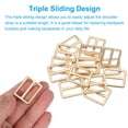 thumbnail image 3 of Uxcell Metal Tri-glide Slide Buckle, Zinc Alloy Adjuster Sliders Webbing Strap Fastener Replacement for Bag Gold 25mm, 3 of 7