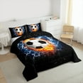 thumbnail image 3 of Manfei Kids Football Game Queen Comforter Set,Soccer Ball Theme Bedding Sets,Sport Theme Bedding Comforter Set For Kids Boy,Microfiber Bedroom Decor Reversible,3 Pieces, 3 of 8