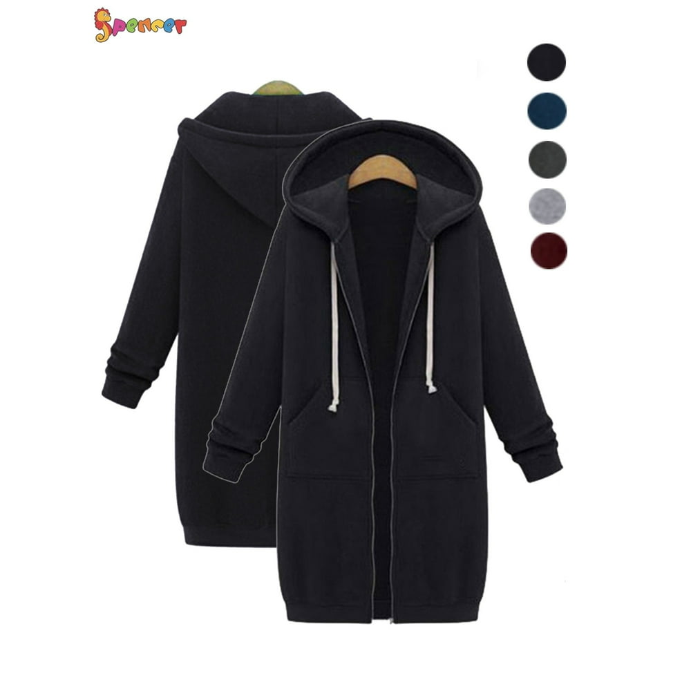 Spencer - Spencer Women's Plus Size Long Fleece Hooded Coat Winter Warm ...