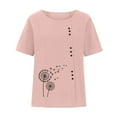 thumbnail image 3 of IROINNID Fashion Women Summer Loose Print Round-Neck Button Down T-Shirt Short Sleeve Casual Tops Blouse Spring, 3 of 4