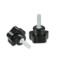 thumbnail image 3 of Uxcell M6 x 20mm Male Thread 32mm Head Star Knobs Zinc Plated Black 2 Pack, 3 of 5