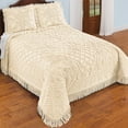 thumbnail image 2 of Collections Etc Soft & Luxurious Diamond Pattern Bella Chenille Bedspread - Bedroom Home Decor - Machine Wash, Polyester - Choose Twin, Full, Queen, King, 2 of 4