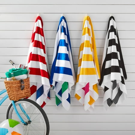 Reversible Beach Towel - Reversible Cabana Stripe Oversized Beach Towel by Better Homes & Gardens - 72
