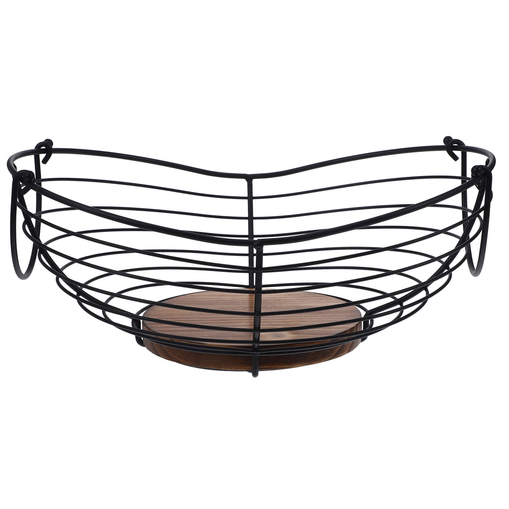 OUNONA Large Black Wire Fruit Basket with Iron Wire Design, Spacious Kitchen and Home Storage Organizer