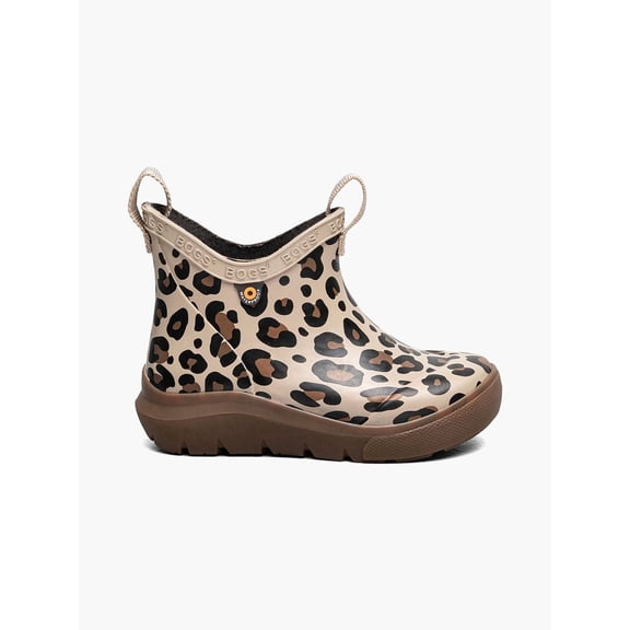 Bogs Skyline Rain Chelsea Leopard Kids Boots, Taupe Multi, 1 M Big Kid