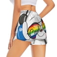 thumbnail image 3 of Vsdgher Panda with Sun glasses Print Women's Running Double Layer Shorts High Waisted with Pockets Elastic Yoga Workout Athletic Gym Sports, 3 of 8