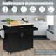 thumbnail image 4 of Costway Carro de Cocina con Ruedas de Goma Armario Grande y Repisa Regulable en 3 Posiciones Negro 116 x 40 x 85 cm, 4 of 10