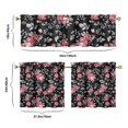 thumbnail image 6 of Pioneer Kitchen Curtains and Valance Set 24 Inch Tier Pink Rose Black Vector Image Curtains Small Drapes for Cafe Living Room Bathroom Farmhouse 3 Pieces Set Rod Pocket, 6 of 6