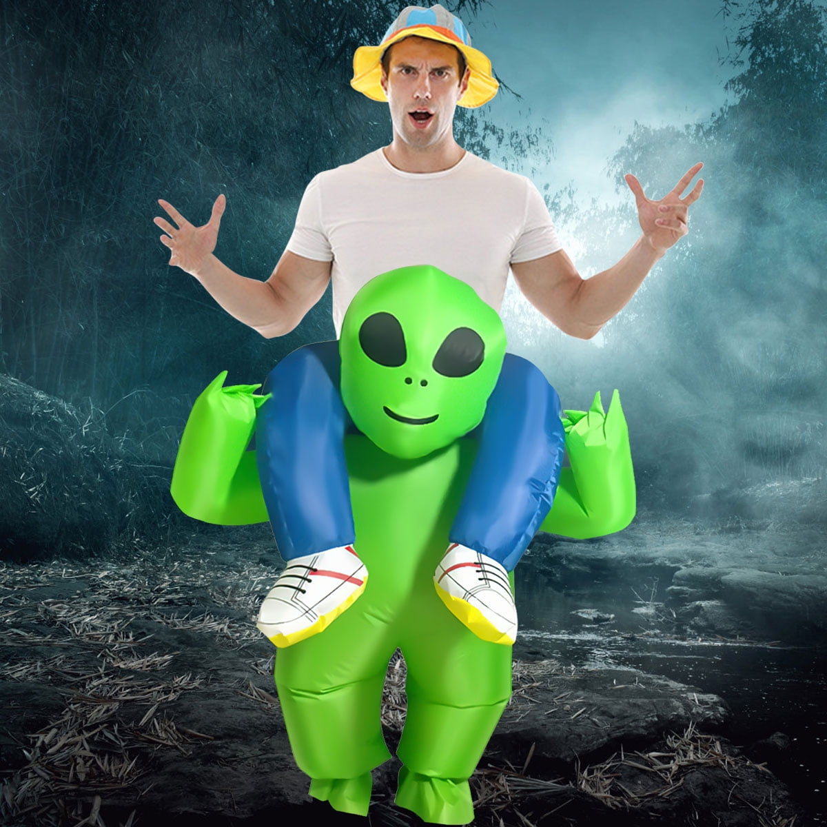 Duety Inflatable Alien Costume,Blow Up Alien Costume,Funny Halloween