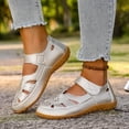 thumbnail image 2 of Gpaecead Women Hollow Out Flat Sandals Closed Toe Breathable Adjustable Ankle Strap Plus Size Shoes Spring Summer Casual Versatile,Rose Gold, 2 of 6