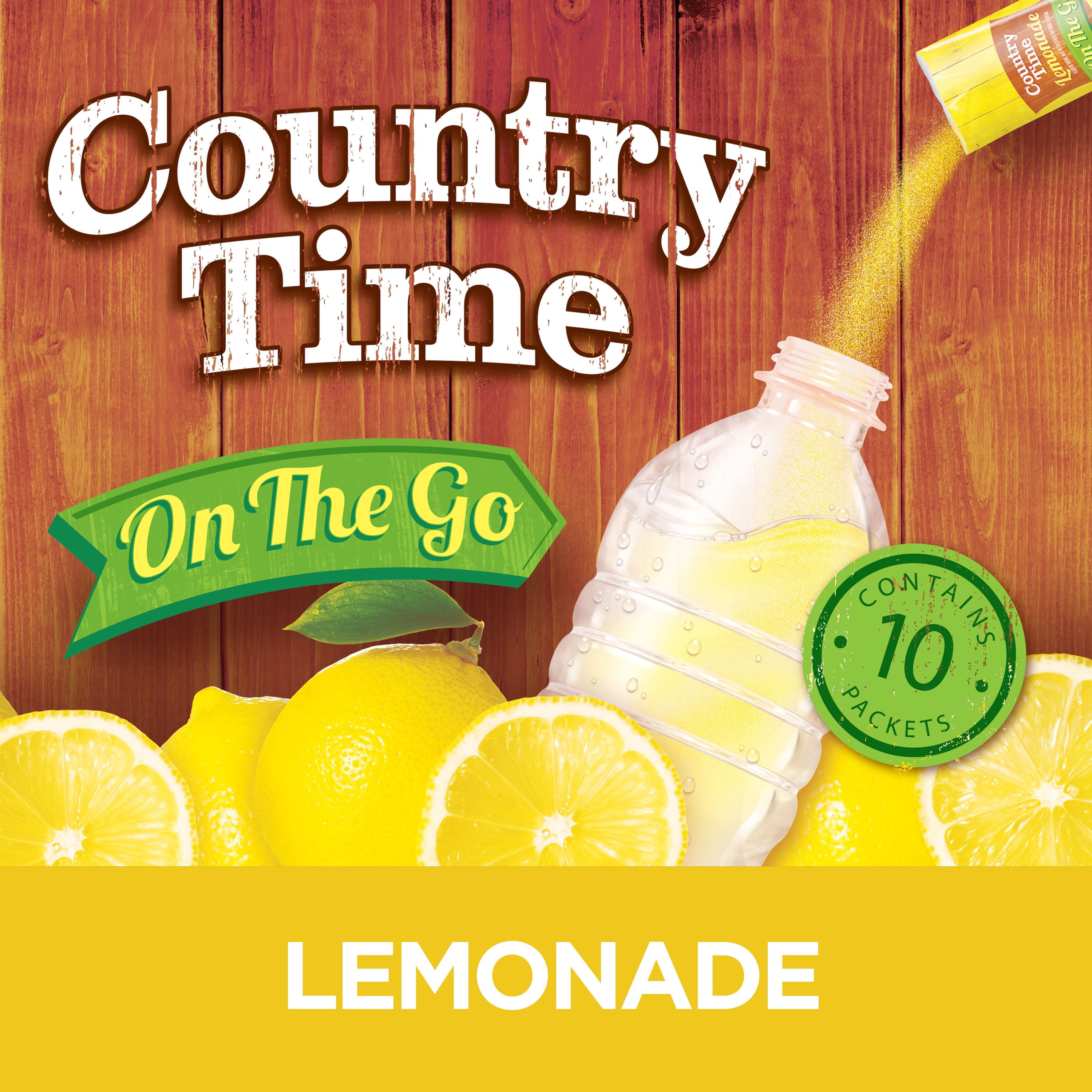 Country Time Lemonade Naturally Flavored Powdered Drink Mix, 60 ct Packs, 6 Boxes of 10 On-the-Go Packets
