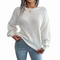 thumbnail image 3 of Suéter de Punto Liso para Mujer, Informal, de Larga Tipo Farol, con Cuello Redondo L, 3 of 10