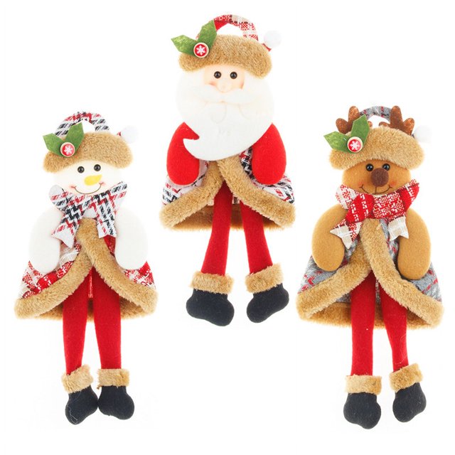 Adornos para árboles de Navidad, 3 piezas/juego, adornos para árboles de Navidad, muñeco de nieve de Papá Noel, adornos colgantes, regalo para niños