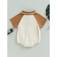 thumbnail image 4 of Bagilaanoe Newborn Baby Boy Rompers Contrast Color Short Sleeve Bodysuits 6M 12M 18M 24M Infant Casual One Piece Short Jumpsuit, 4 of 8