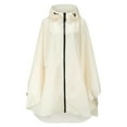 thumbnail image 4 of Rain Jackets for Unisex White Fashion Jacket Coat Hooded Raincoat Adults Teens With Pockets, 4 of 7