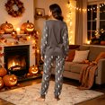thumbnail image 4 of Playful Family Matching Halloween PJs Set, Cute Spooky Long Sleeve Sleepwear Loungewear Outfits for Family Movie Evening, 4 of 5