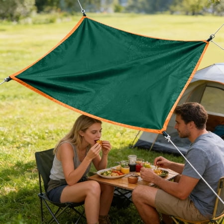 Camping Tent Top Cover - Waterproof Rain Fly Replacement Canopy 33 Portable Tarp with Belt & Hook for Hiking Backpacking Camping (Green) P
