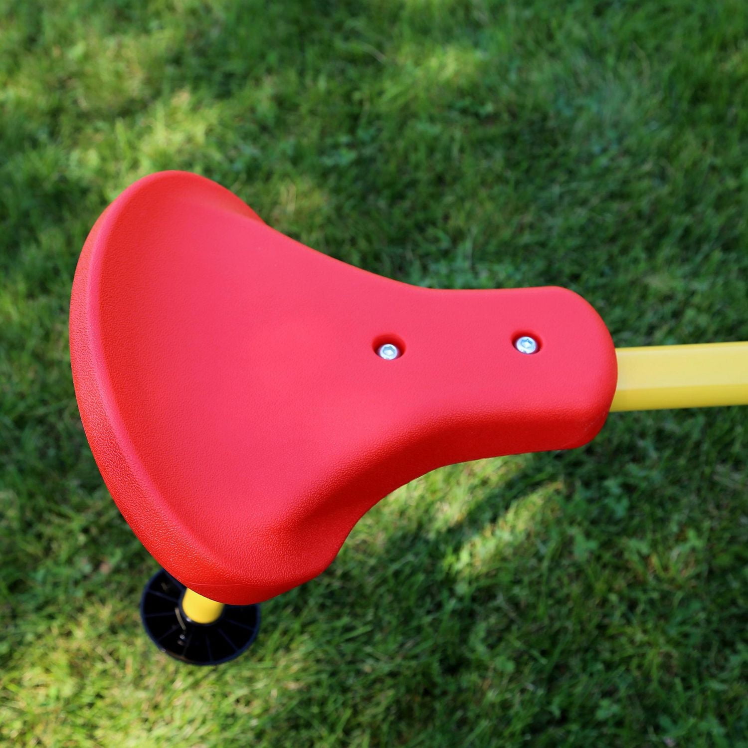 ACTIVPLAY Red, Yellow, Blue Swivel Teeter Totter, See Saw for Kids, Rust Resistant Powder Coated Steel Frame, Easy to Grasp Safety Handles