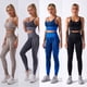 thumbnail image 1 of Conjunto de entrenamiento para mujer con estampado de piel de serpiente, 2 piezas, sujetador, medias, traje, 1 of 7