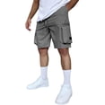 thumbnail image 2 of Men's Cargo Shorts with Multi-Pockets - Big & Tall Casual Drawstring Shorts, Lightweight Summer Streetwear with Zipper Pockets, Elastic Waist Workout Jogger Shorts Dark Gray XS, 2 of 6