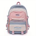 thumbnail image 1 of Mochila Escolar De Contraste De Color Kawaii, Mochila De Estilo Preppy Para Adolescentes, Niñas Y Niños, Mochila De Viaje De Gran Capacidad, 1 of 4