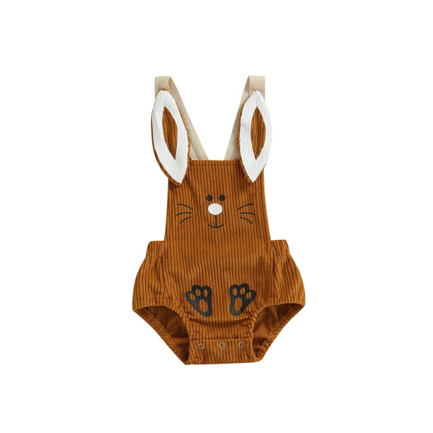 Easter Infant Baby Boy Girl Romper Overalls Bunny Corduroy Jumpsuit