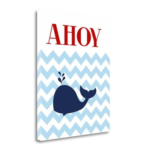 Tangletown Fine Art Chevron Whale Ii Graphic Art Print On Wrapped Canvas Walmart Com Walmart Com