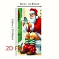 thumbnail image 2 of 2D Flat Santa in Bathroom Checking Gift List Door Banner - 35x71 Inch Polyester Christmas Decoration, Humorous Holiday Design for Outdoor Lawn, Porch & Garden Party Backdrop, No Electricity Needed, 2 of 6