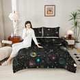 thumbnail image 5 of Castle Fairy Starry Sky 3-Piece Full Size Comforter Sets,Galaxy Universe Bedding Comforter Set,Psychedelic Constellations Lightweight Bedding Sets,Microfiber Children Bedroom Decor,Reversible, 5 of 9
