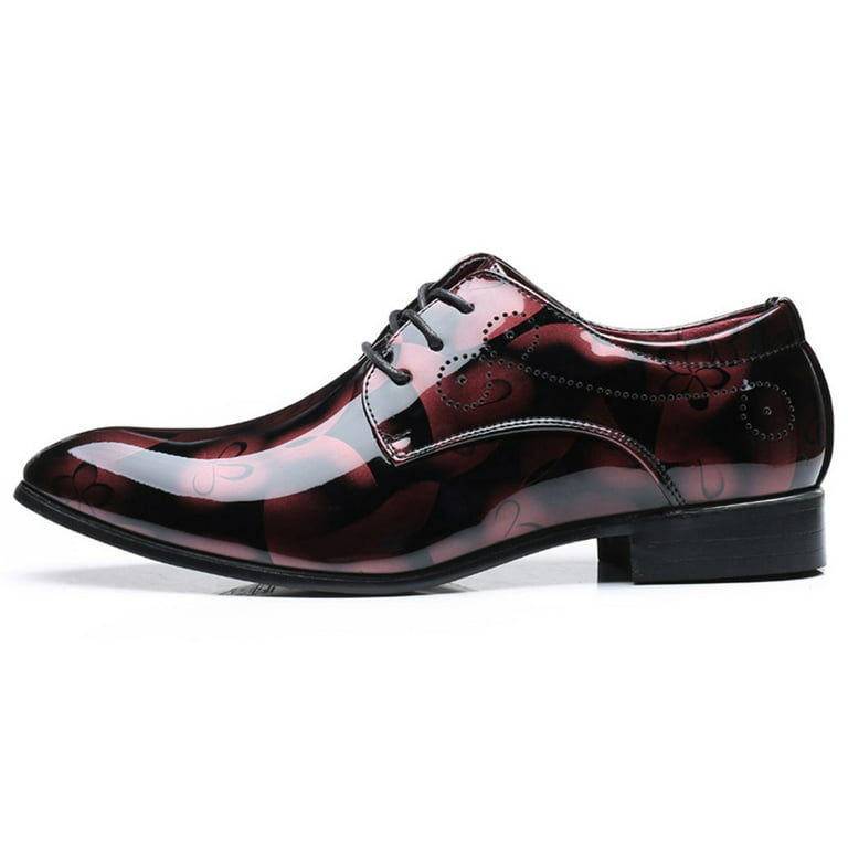 Two tone black/red oxford lace up shoes, bottom dipped in red sole