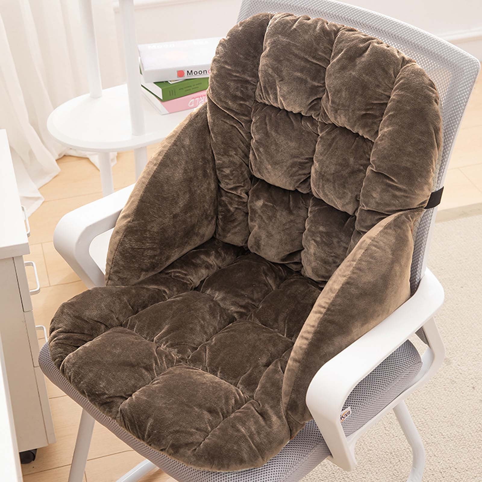 Cinvoph 20"x18" Thickened Chair Cushion Soft Seat Cushion Textured Seat Pad for Office Balcony Garden Chair Patio Sofa Cushion Indoor Outdoor Use, Brown