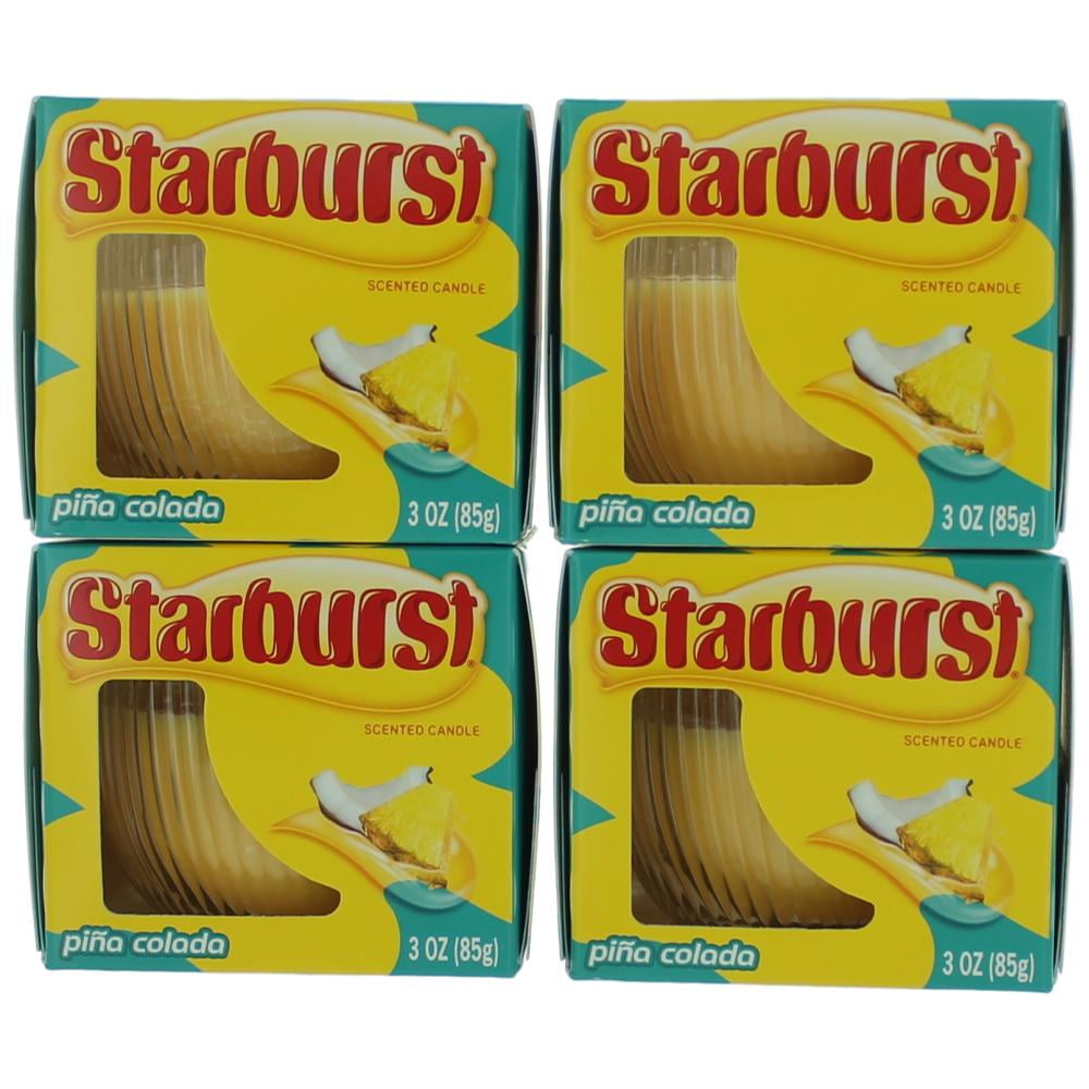 4 STARBURST Piña colada Scented Candles 3 oz by Star Candle Company 