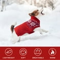 thumbnail image 5 of Kuoser Dog Cat Sweater, Holiday Christmas Snowflake Pet Warm Knitwear, Red, L, 5 of 8