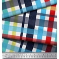 thumbnail image 2 of Soimoi Modal Satin Fabric Check Check Printed Fabric 1 Yard 42 Inch Wide, 2 of 3