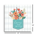 thumbnail image 3 of Spring Has Sprung Orange Floral Plaid 12 x 12 Glass Wall Hanging Sign, 3 of 4