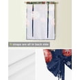 thumbnail image 5 of Navy Blue Christmas Balls Tie Up Curtains for Window, Xmas Poinsettia Botanical Thermal Insulted Balloon Shade Adjustable Rod Pocket Curtains Valance Panels for Kitchen Bathroom Café 52 x 63, 5 of 7