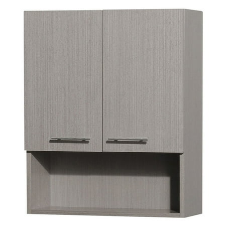 Wyndham Collection Centra Wall Mounted Bathroom Storage Cabinet Grey Oak